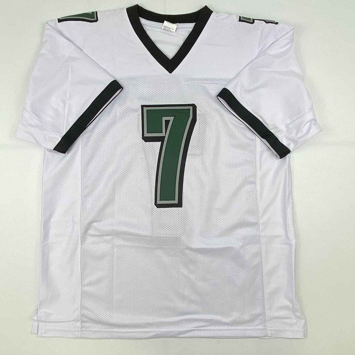 Autographed/Signed Michael Mike Vick Philadelphia White Football Jersey Beckett BAS COA