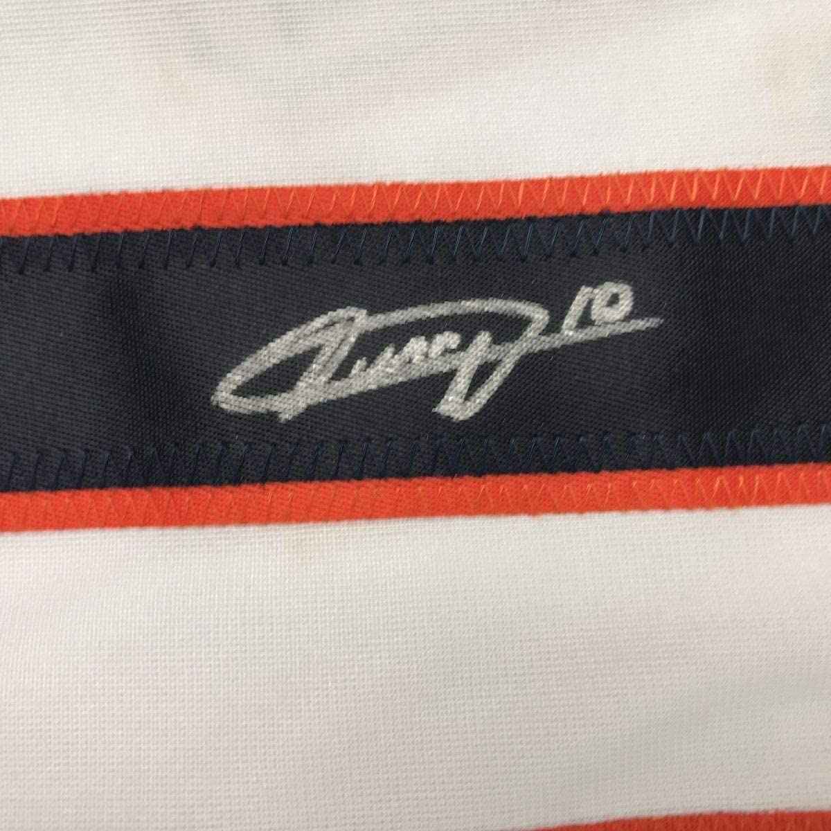 Framed Autographed/Signed Yulieski Yuli Gurriel 35x39 Houston White Baseball Jersey JSA COA