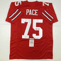 Autographed/Signed Orlando Pace Ohio State Red Football Jersey JSA COA
