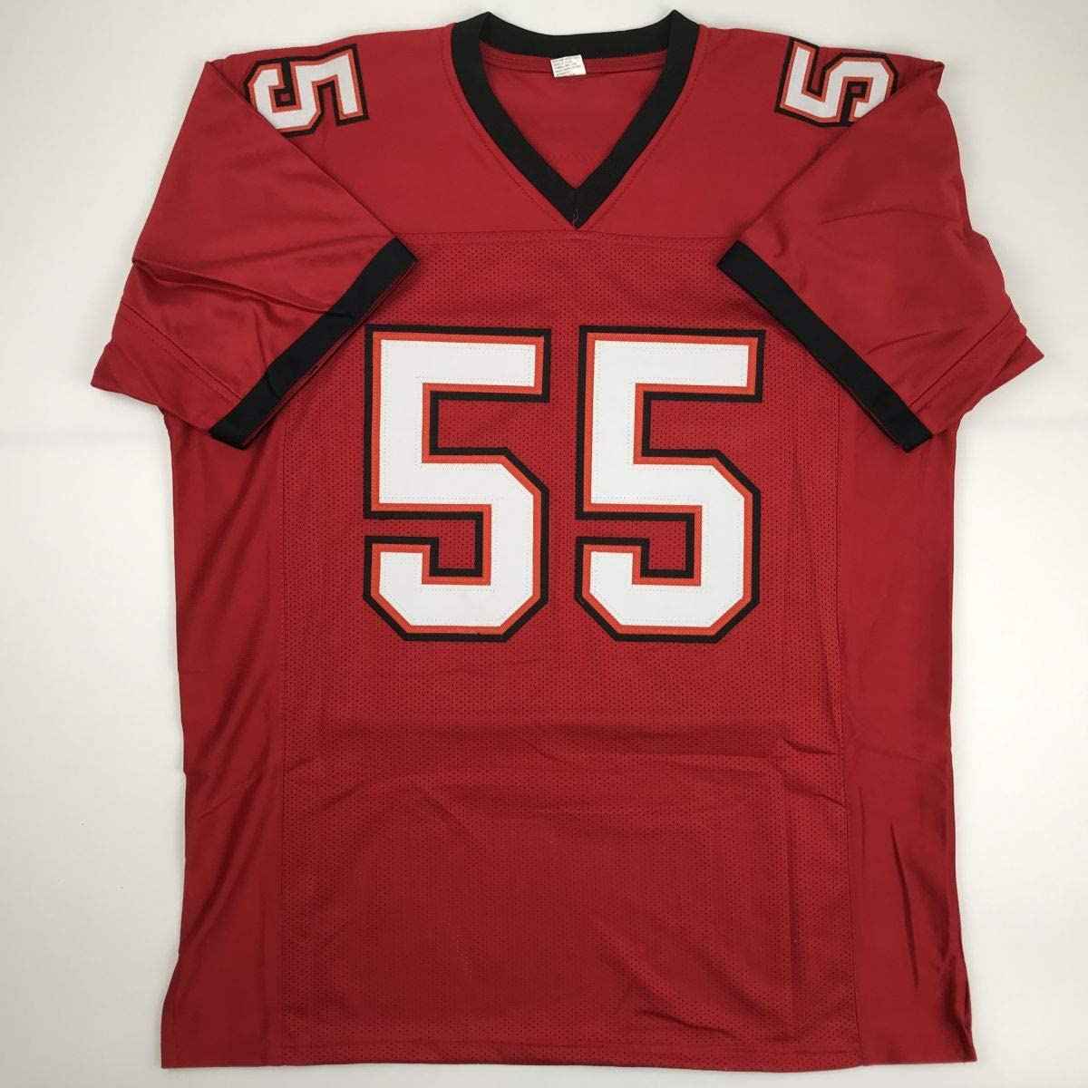 Autographed/Signed Derrick Brooks Tampa Bay Red Football Jersey JSA COA
