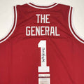 Autographed/Signed Bobby Bob Knight The General Indiana Hoosiers Red Basketball Jersey JSA COA