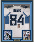 Framed Autographed/Signed Corey Davis 35x39 Tennessee 2018 White Football Jersey JSA COA