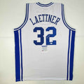 Autographed/Signed Christian Laettner Duke The Shot White College Basketball Jersey PSA/DNA COA
