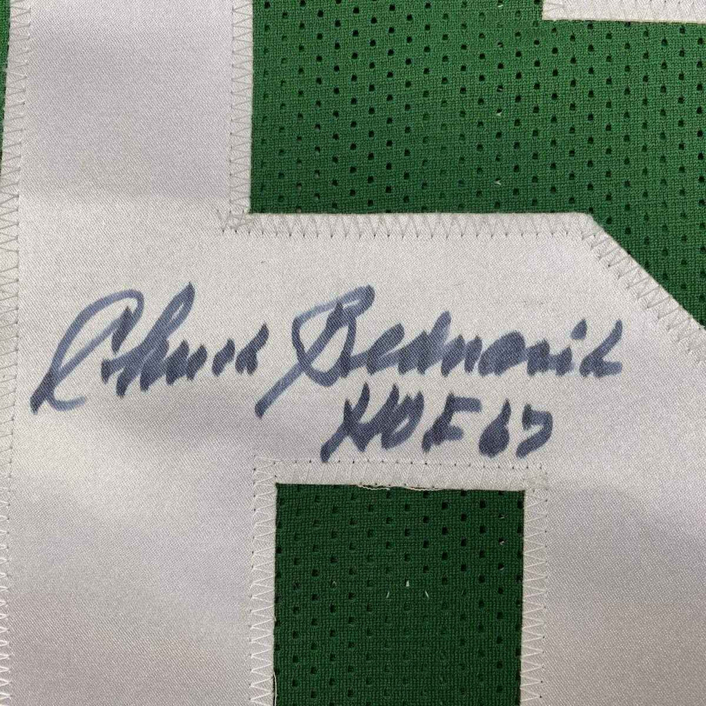Autographed/Signed Chuck Bednarik HOF 67 Philadelphia Kelly Green Football Jersey JSA COA