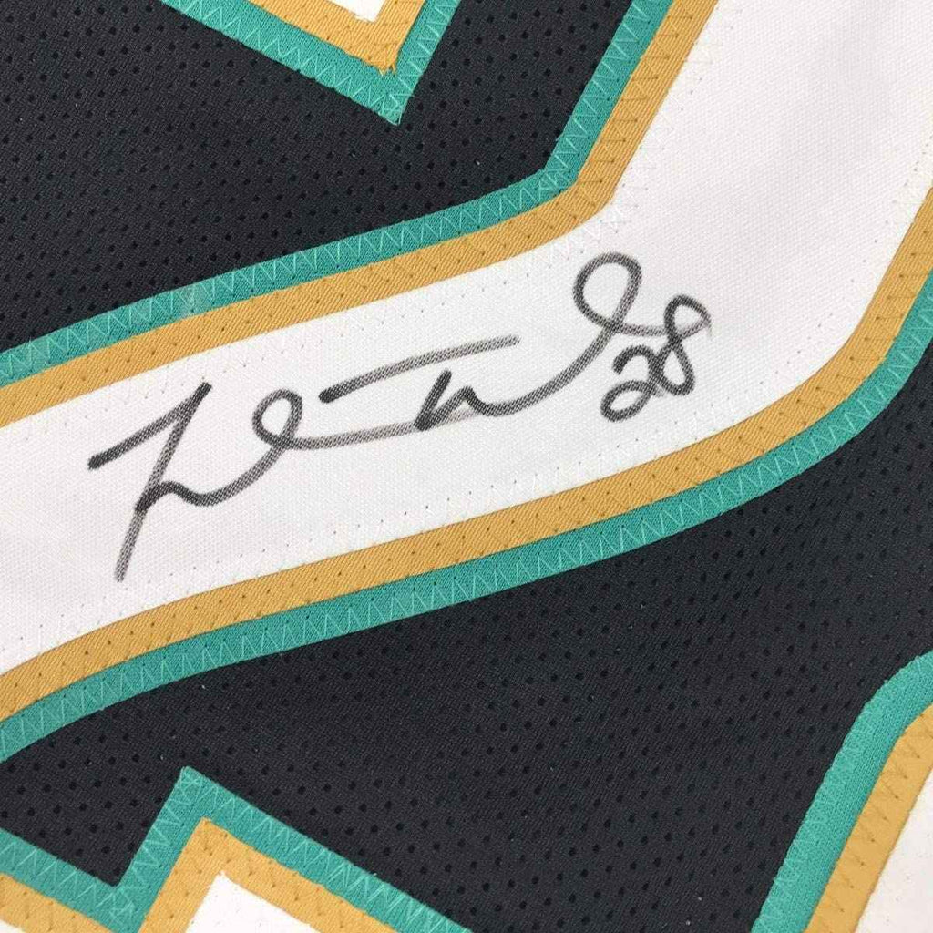 Autographed/Signed Fred Taylor Jacksonville Black Football Jersey JSA COA