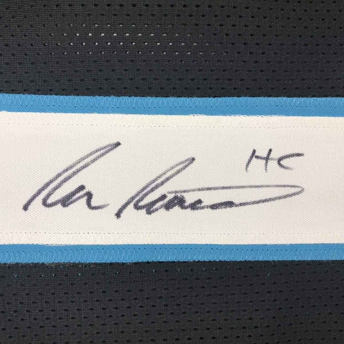 Autographed/Signed Ron Rivera Carolina Black Football Jersey Beckett BAS COA