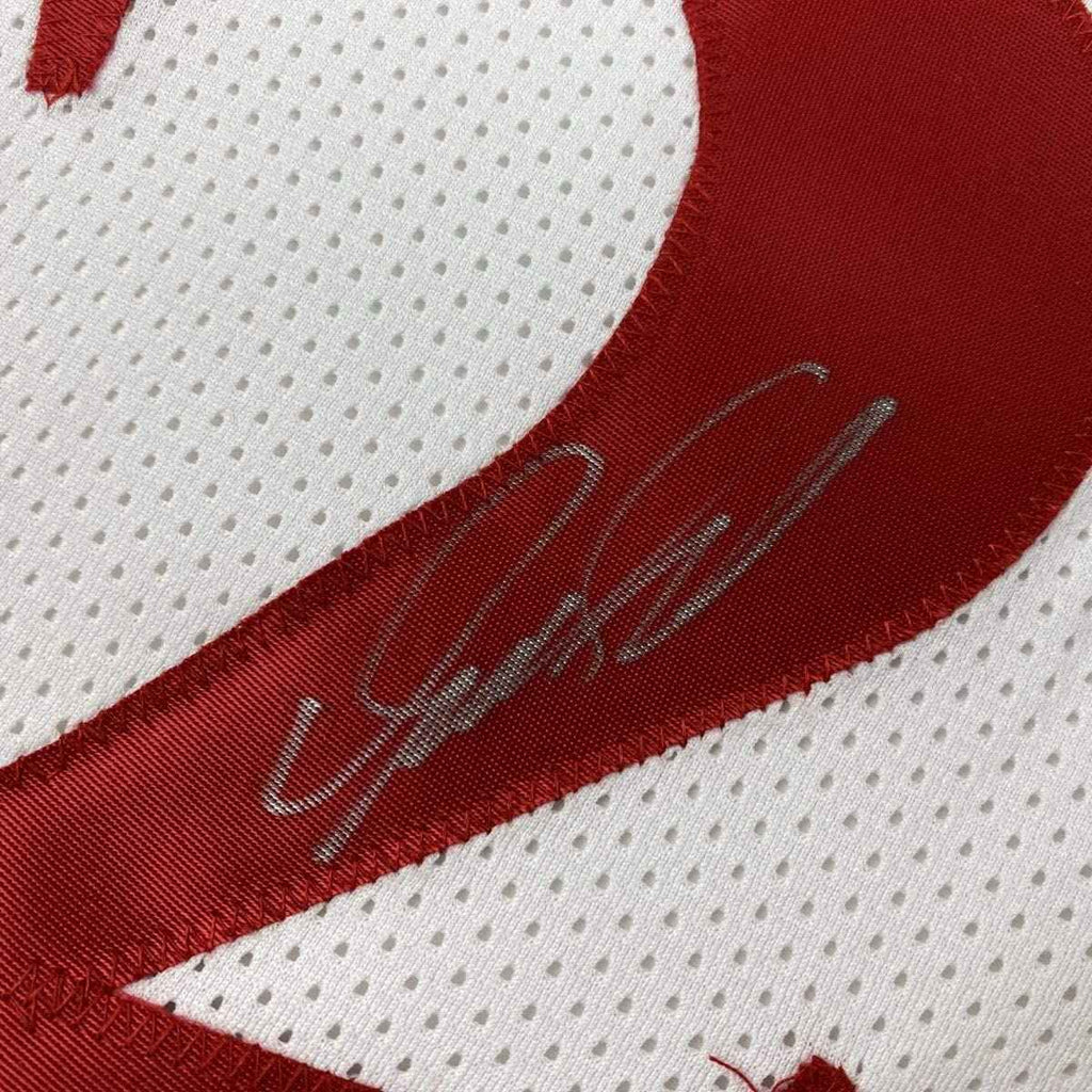 Autographed/Signed Dominique Wilkins Atlanta White Stat Basketball Jersey PSA/DNA COA