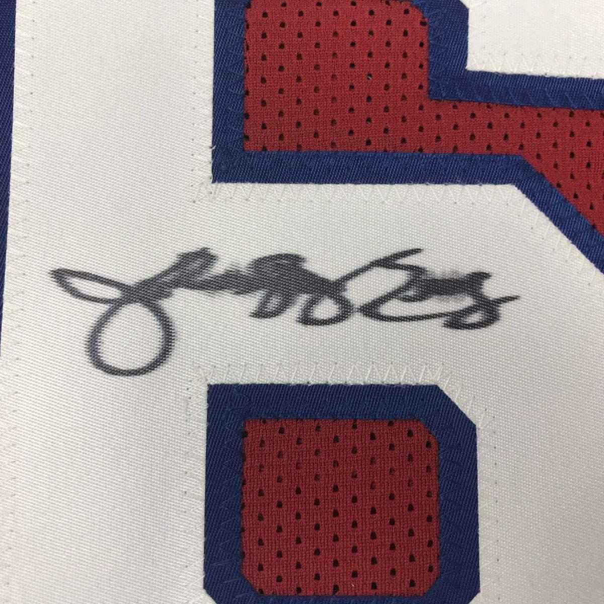 Autographed/Signed Julius Erving Dr. J Philadelphia Red Basketball Jersey Beckett BAS COA
