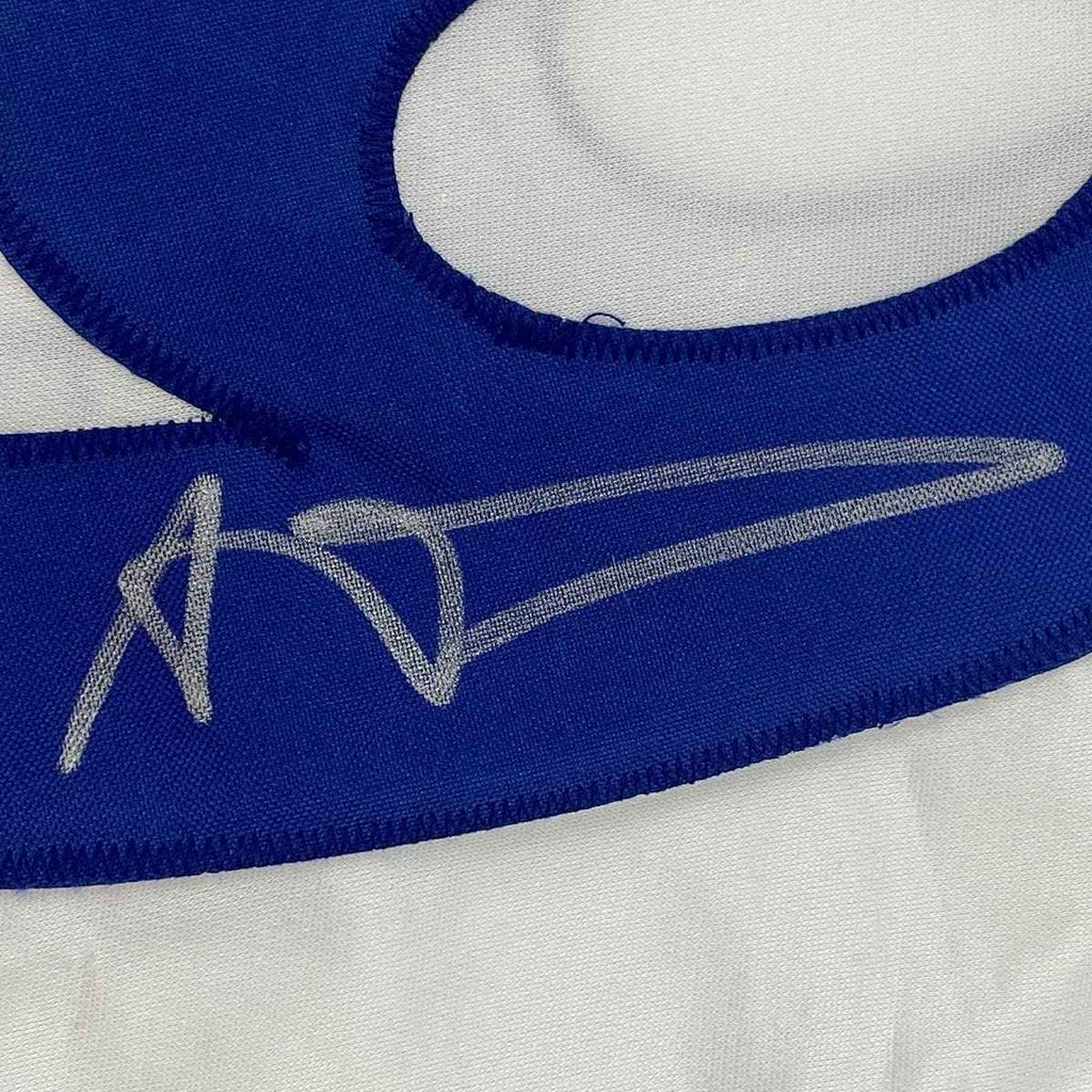 Autographed/Signed Aaron Donald Los Angeles LA White Football Jersey JSA COA