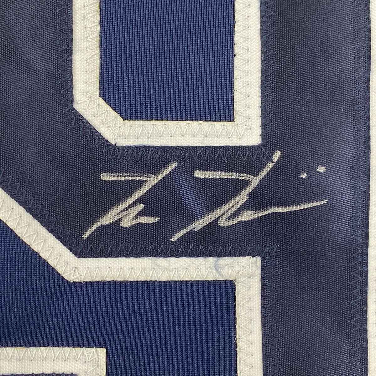 Autographed/Signed Kevin Kiermaier Tampa Bay Dark Blue Baseball Jersey PSA/DNA COA