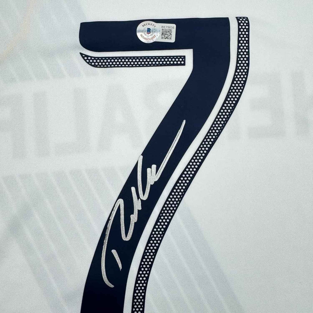 Framed Autographed/Signed Robbie Keane 35x39 LA Galaxy White Soccer Jersey Beckett BAS COA