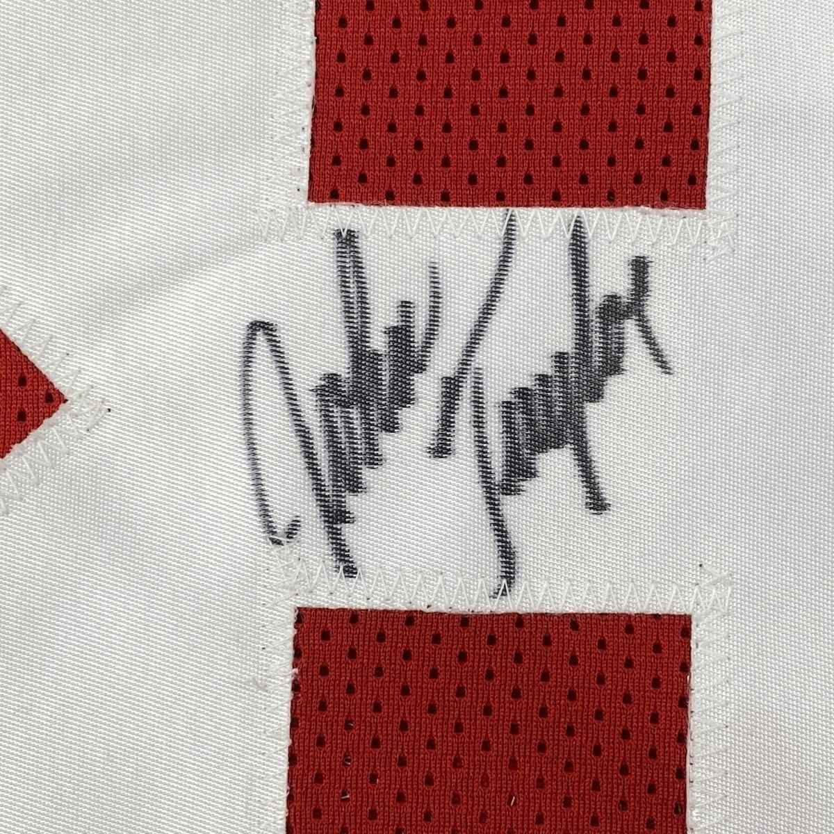 Autographed/Signed John Taylor San Francisco Red Football Jersey JSA COA