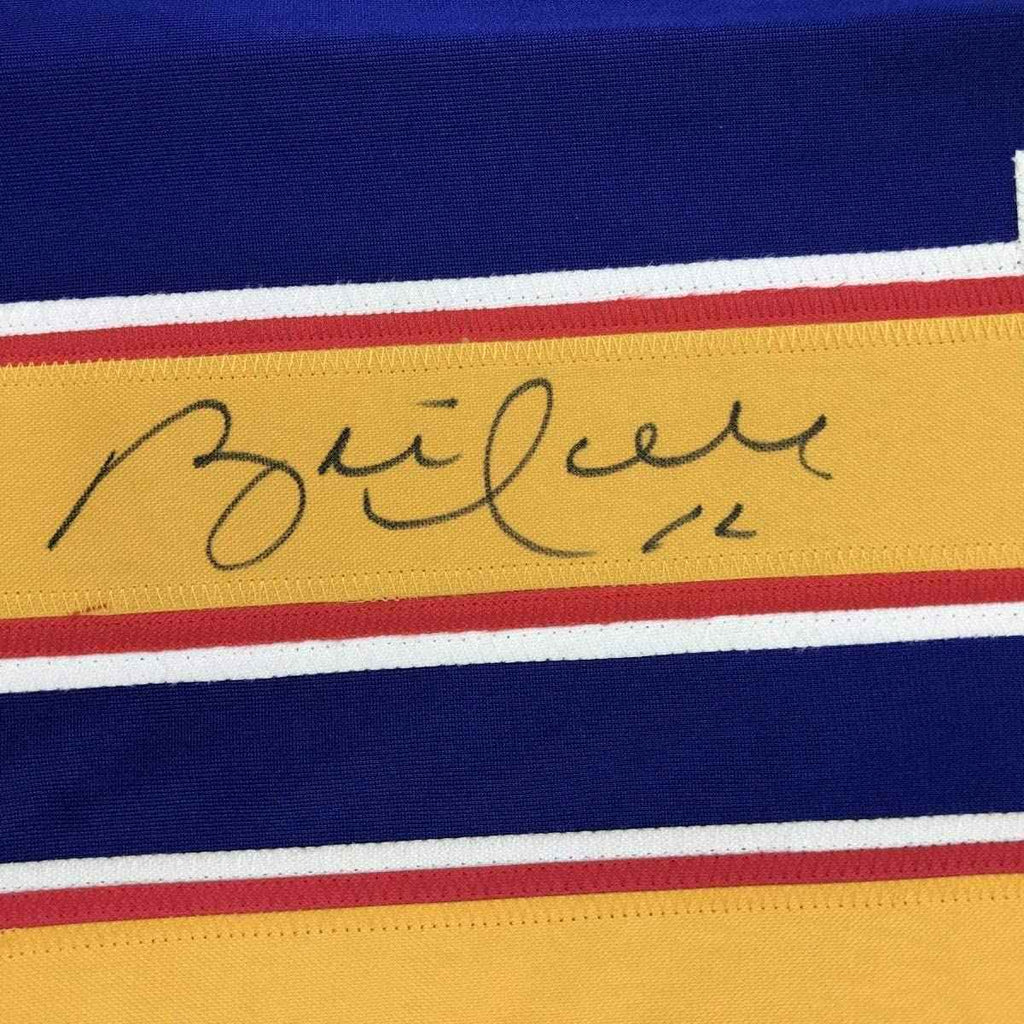 Framed Autographed/Signed Brett Hull 35x39 St. Louis Blue Hockey Jersey Beckett BAS COA