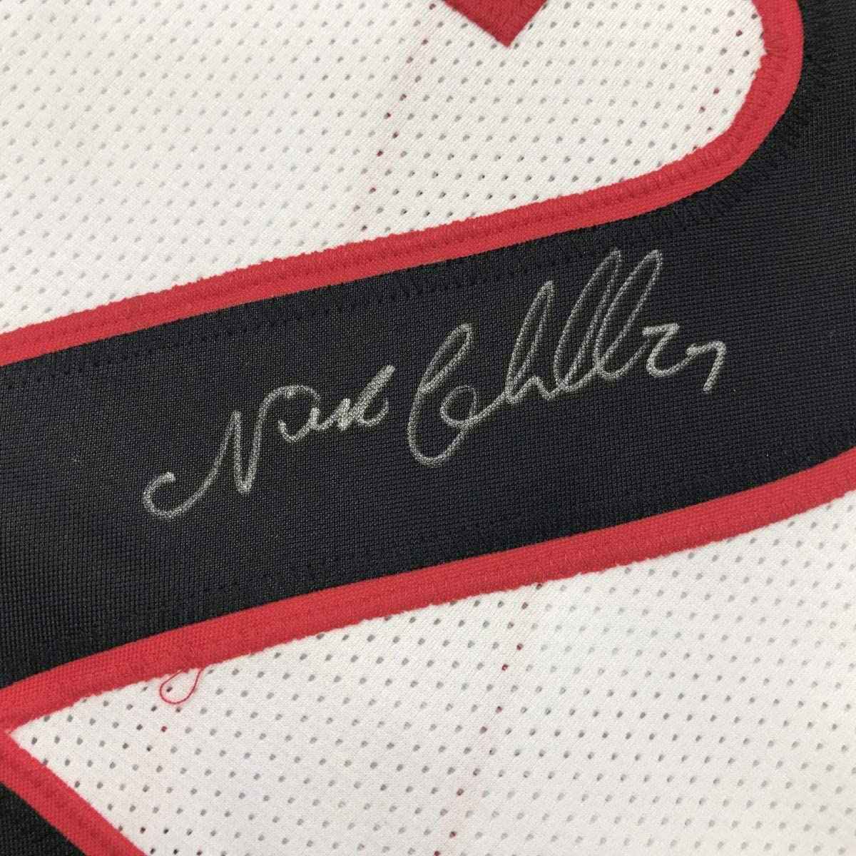 Autographed/Signed Nick Chubb Georgia White College Football Jersey JSA COA