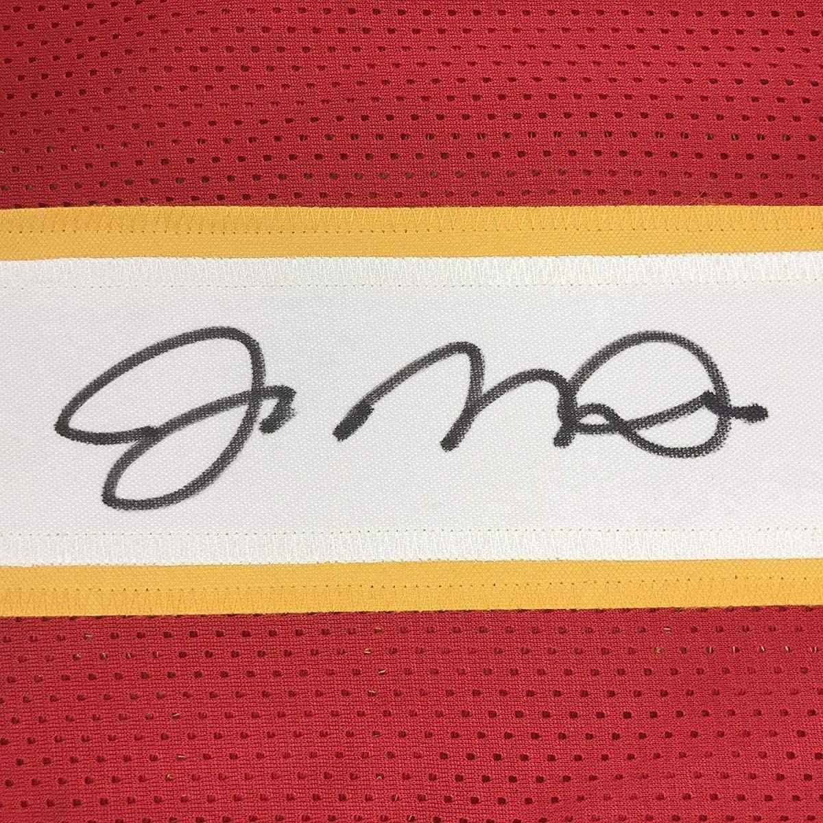 Autographed/Signed Joe Montana Kansas City Red Football Jersey JSA COA