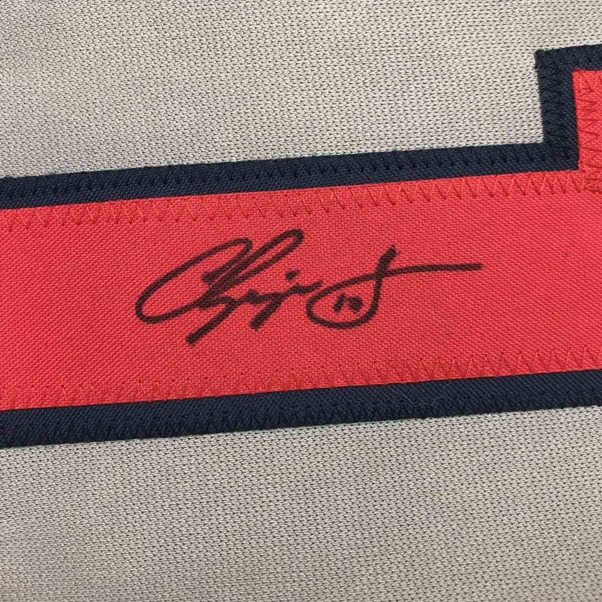 Autographed/Signed Chipper Jones Atlanta Grey Baseball Jersey JSA COA