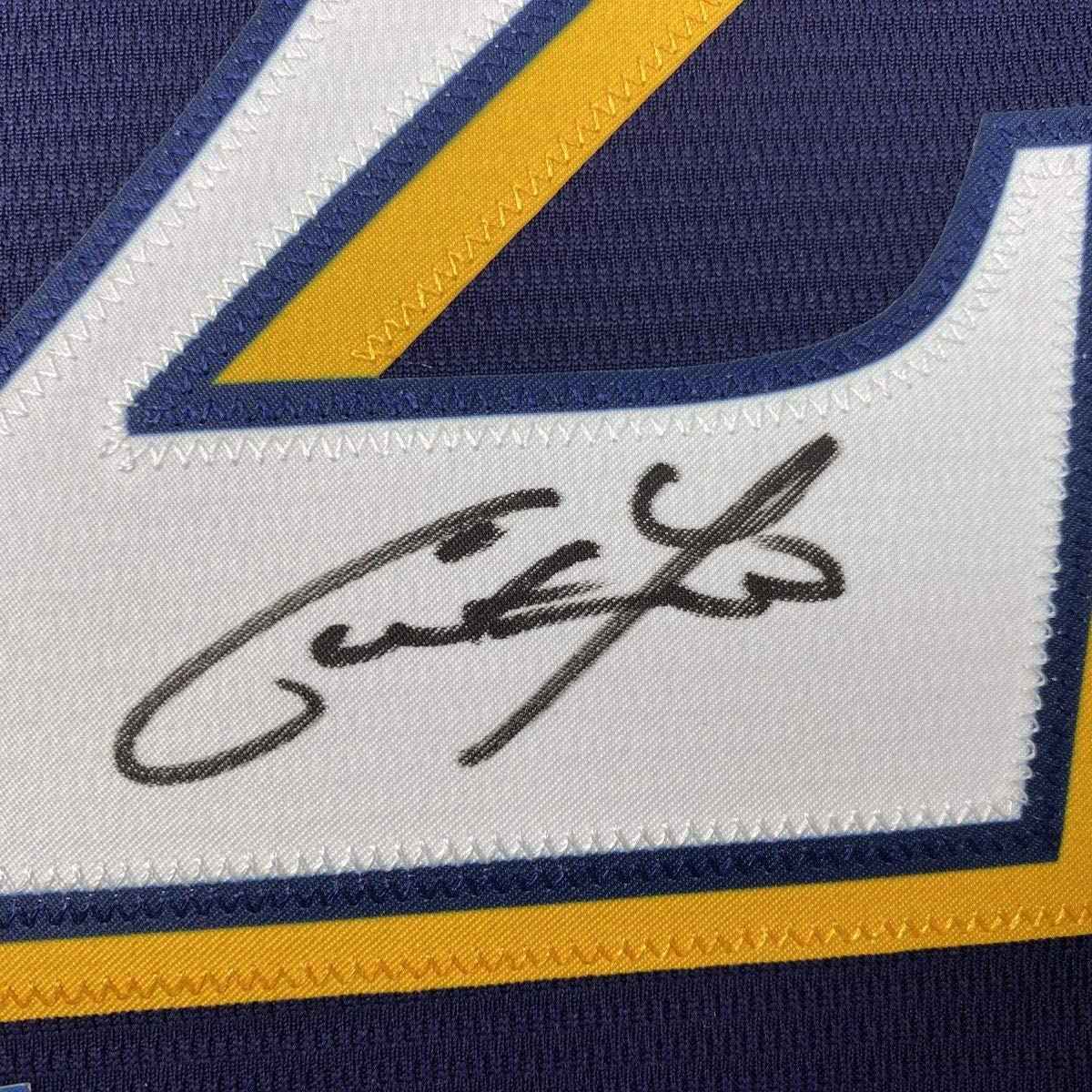 Autographed/Signed Christian Yelich Milwaukee Blue Baseball Jersey Beckett BAS COA