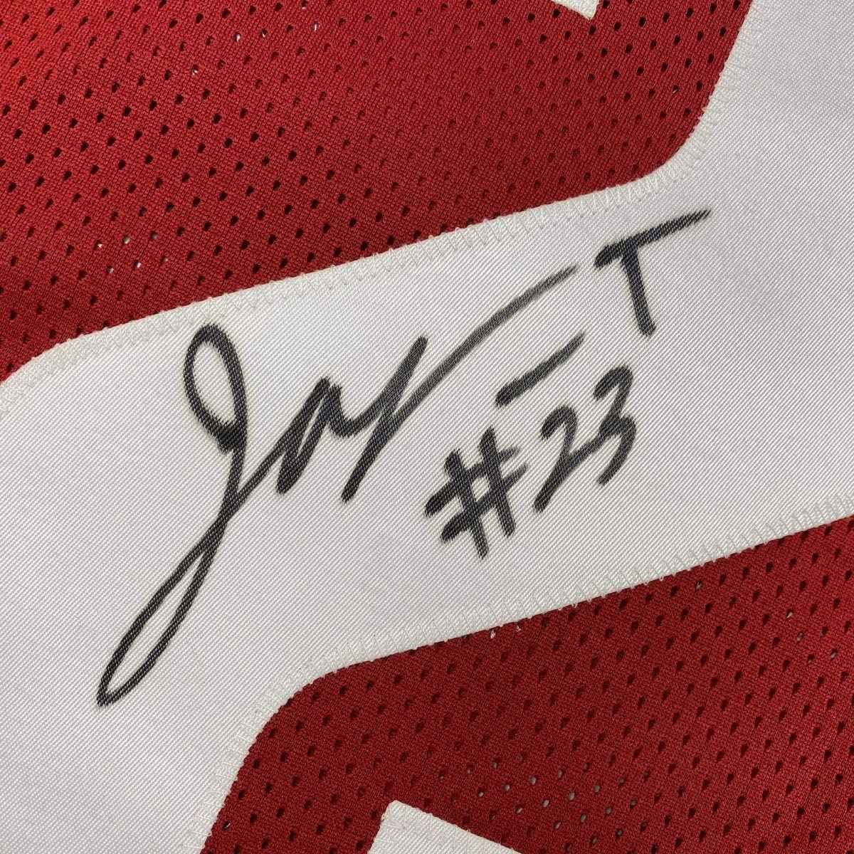 Autographed/Signed Jonathan Taylor Wisconsin Red College Football Jersey JSA COA