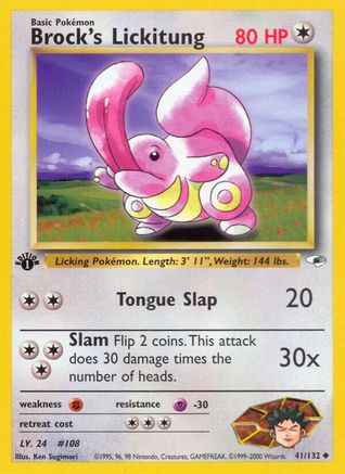 Brock's Lickitung 041/132 - Gym Heroes 1st Edition