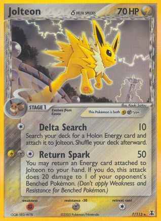Jolteon (Delta Species) 007/113 - Delta Species Reverse Holofoil