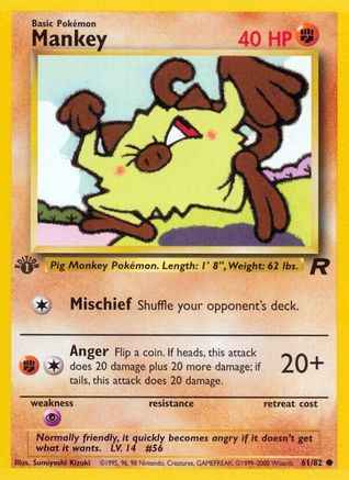 Mankey 061/82 - Team Rocket 1st Edition