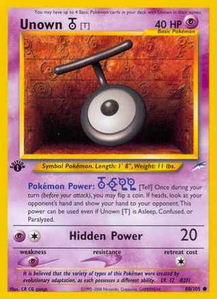 Unown [T] 088/105 - Neo Destiny 1st Edition
