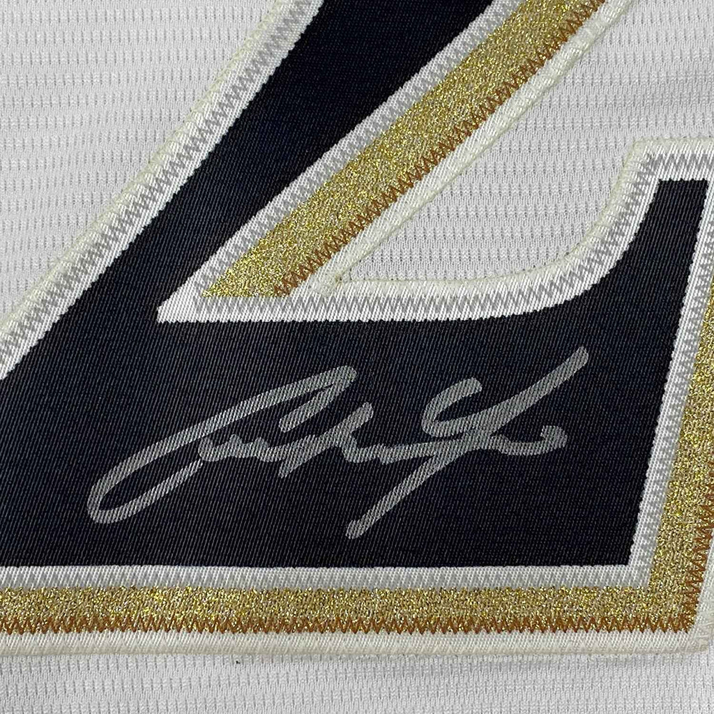 Framed Autographed/Signed Christian Yelich 35x39 18 NL MVP Milwaukee Brewers White Cool Base Baseball Jersey JSA COA