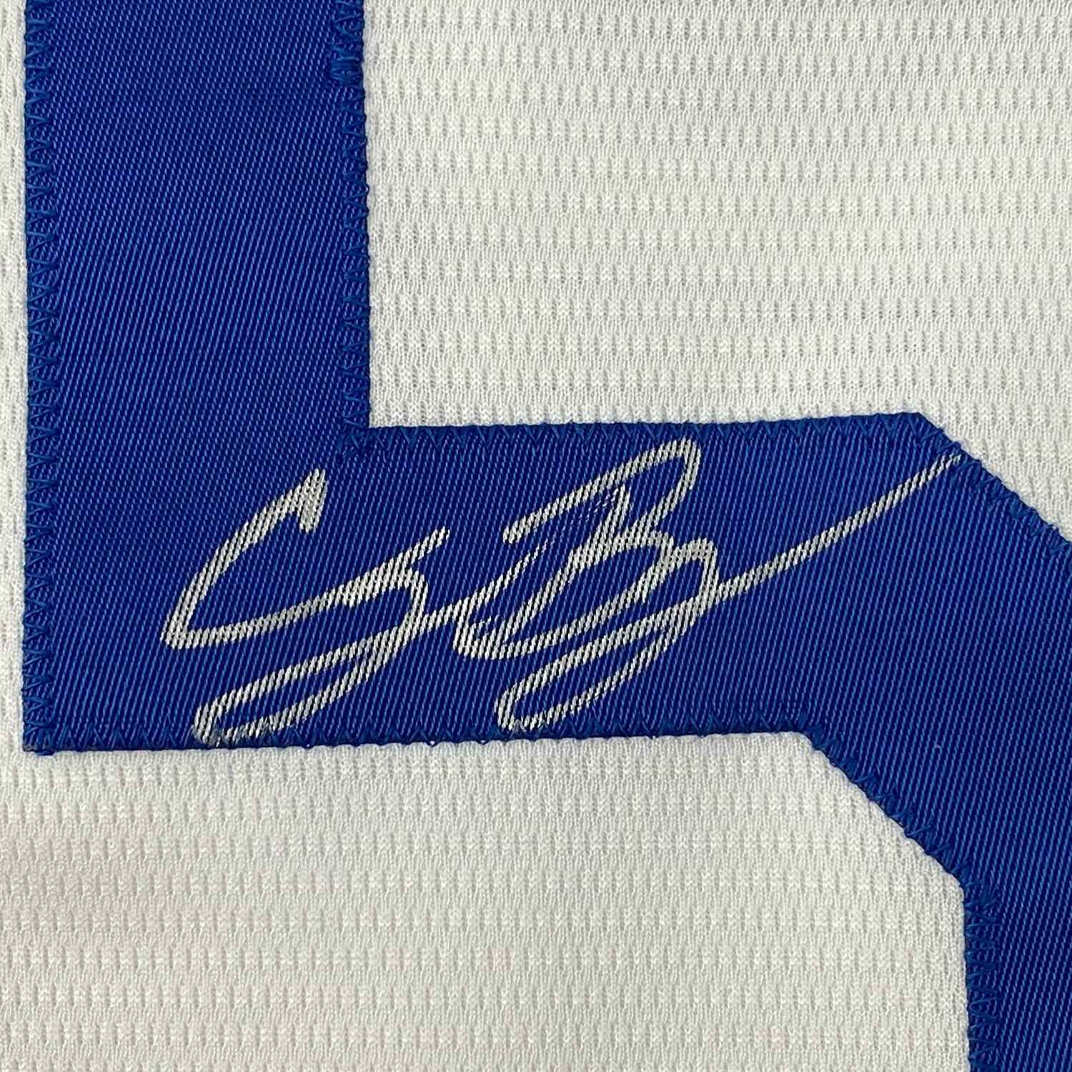 Framed Autographed/Signed Cody Bellinger 35x39 Los Angeles LA Dodgers White Authentic Baseball Jersey Fanatics COA