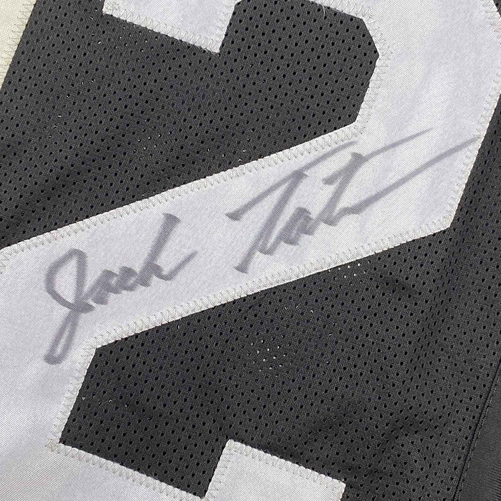 Framed Autographed/Signed Jack Tatum 35x39 Oakland Black Football Jersey JSA COA #1