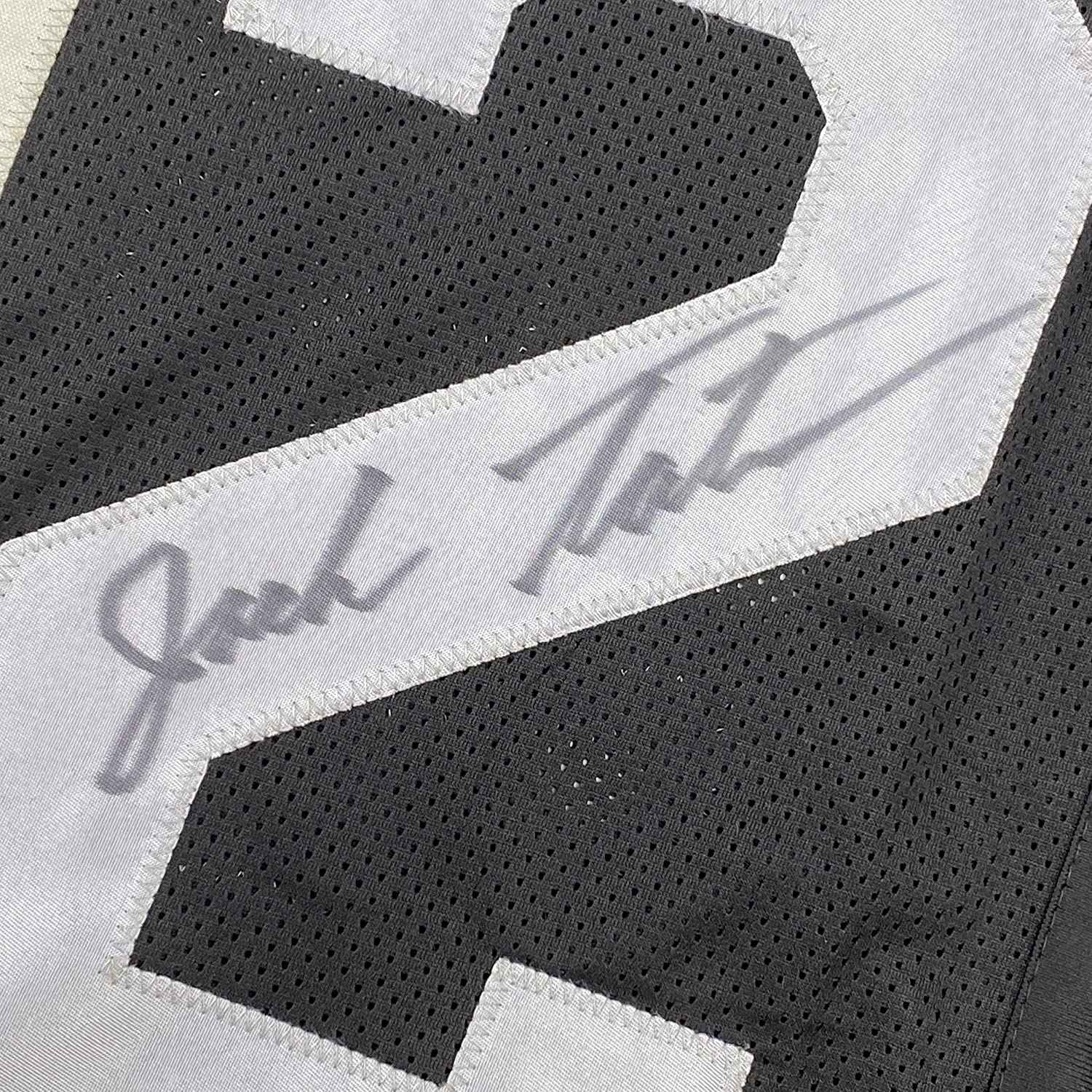 Framed Autographed/Signed Jack Tatum 35x39 Oakland Black Football Jersey JSA COA #1