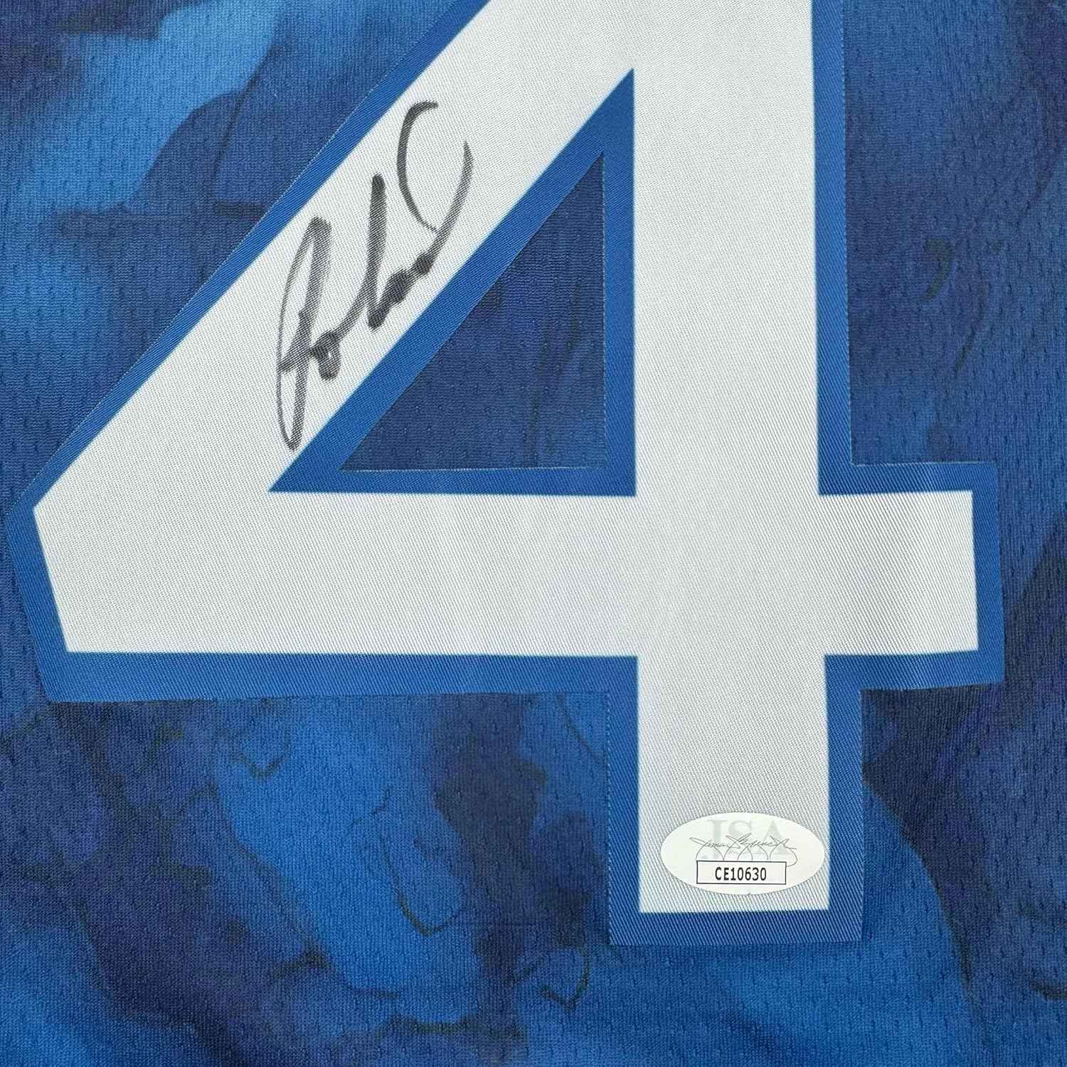 Framed Autographed/Signed Rob Dillingham 35x39 Minnesota Blue Basketball Jersey JSA COA
