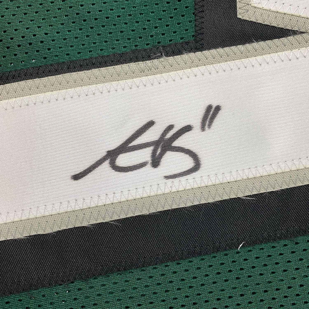 Framed Autographed/Signed AJ A.J. Brown 35x39 Philadelphia Green Football Jersey PSA/DNA COA