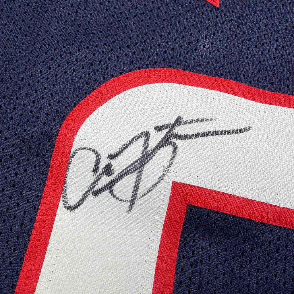 Framed Autographed/Signed Arian Foster 35x39 Houston Blue Football Jersey Beckett BAS COA