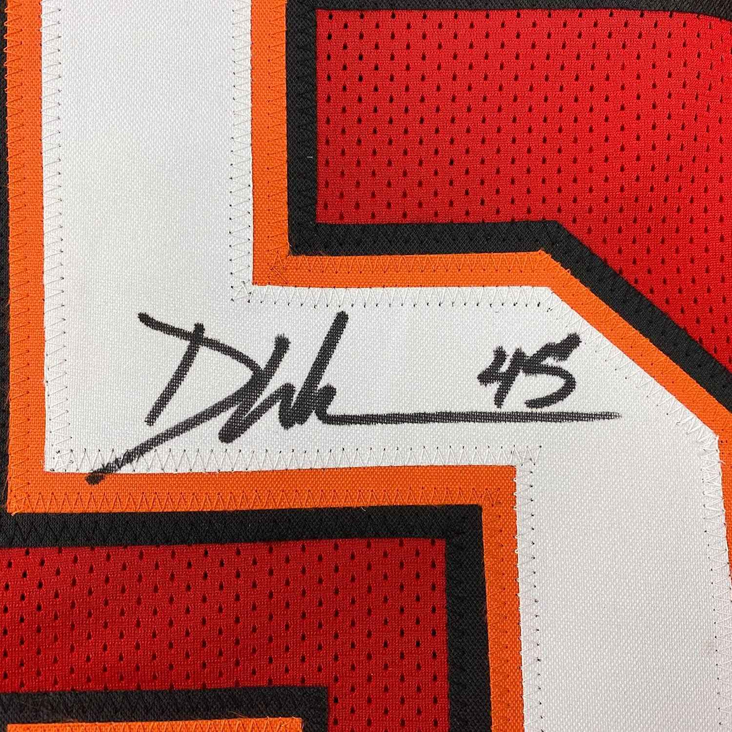 Framed Autographed/Signed Devin White 35x39 Tampa Bay Red Football Jersey Beckett BAS COA