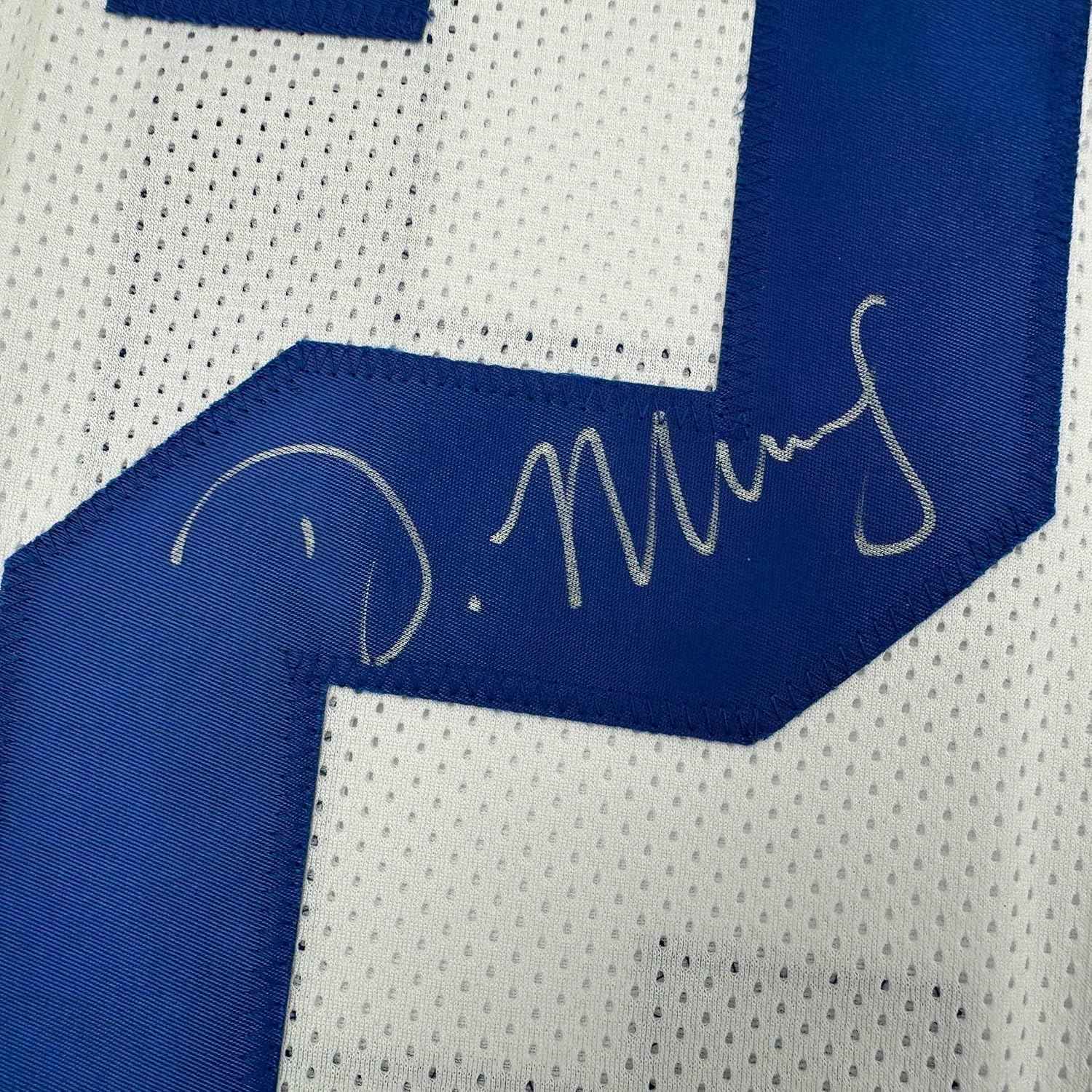 Framed Autographed/Signed DeMarco Murray 35x39 Dallas White Football Jersey JSA COA