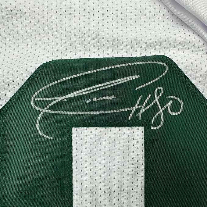 Framed Autographed/Signed Donald Driver 35x39 Green Bay White Football Jersey JSA COA