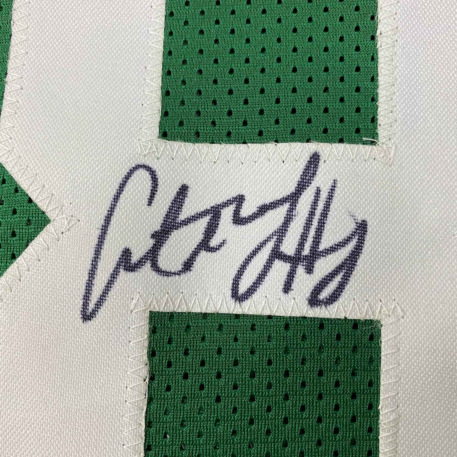 Framed Autographed/Signed Antoine Walker 35x39 Boston Green Basketball Jersey JSA COA