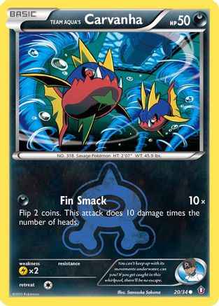 Team Aqua's Carvanha 020/34 - Double Crisis Reverse Holofoil