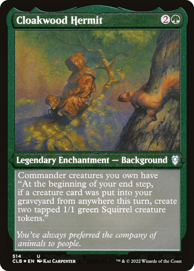 Cloakwood Hermit (Foil Etched) (CLB-514) - Commander Legends: Battle for Baldur's Gate Foil