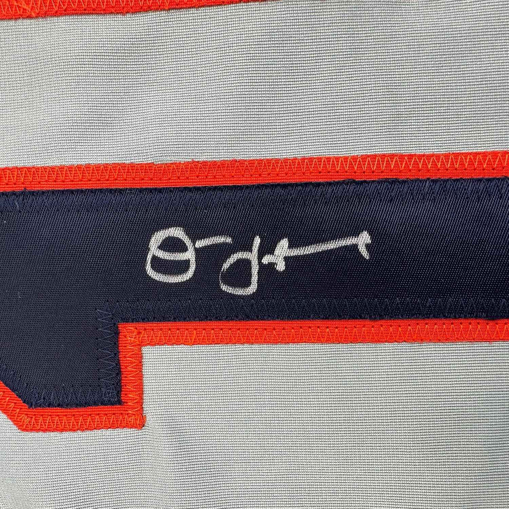 Framed Autographed/Signed Jim Leyland 35x39 Detroit Grey Baseball Jersey JSA COA
