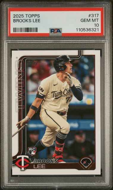 Graded 2025 Topps Brooks Lee #317 Rookie RC Baseball Card PSA 10 Gem Mint