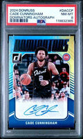 Graded 2024 Donruss Cade Cunningham #DACCP /49 Dominators Autograph Basketball Card PSA 8 NM-MT