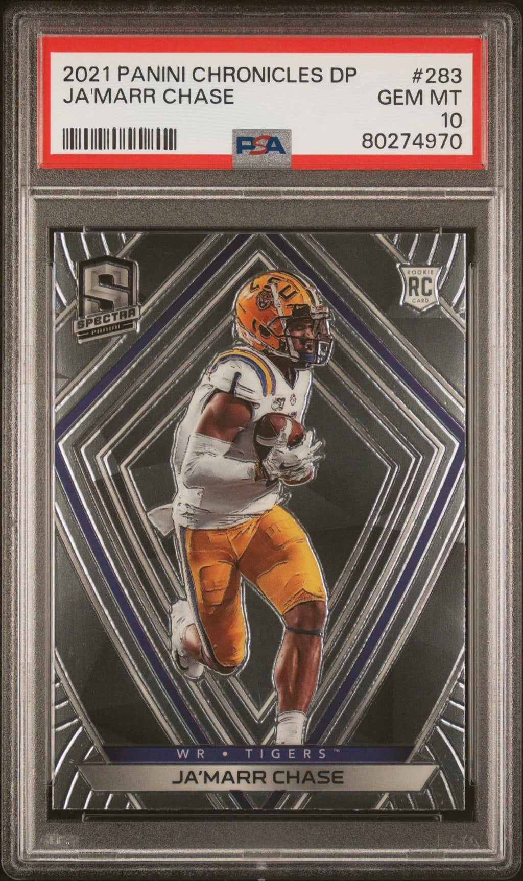 Graded 2021 Panini Chronicles Draft Picks Ja'Marr Chase #283 Rookie RC Football Card PSA 10 Gem Mint