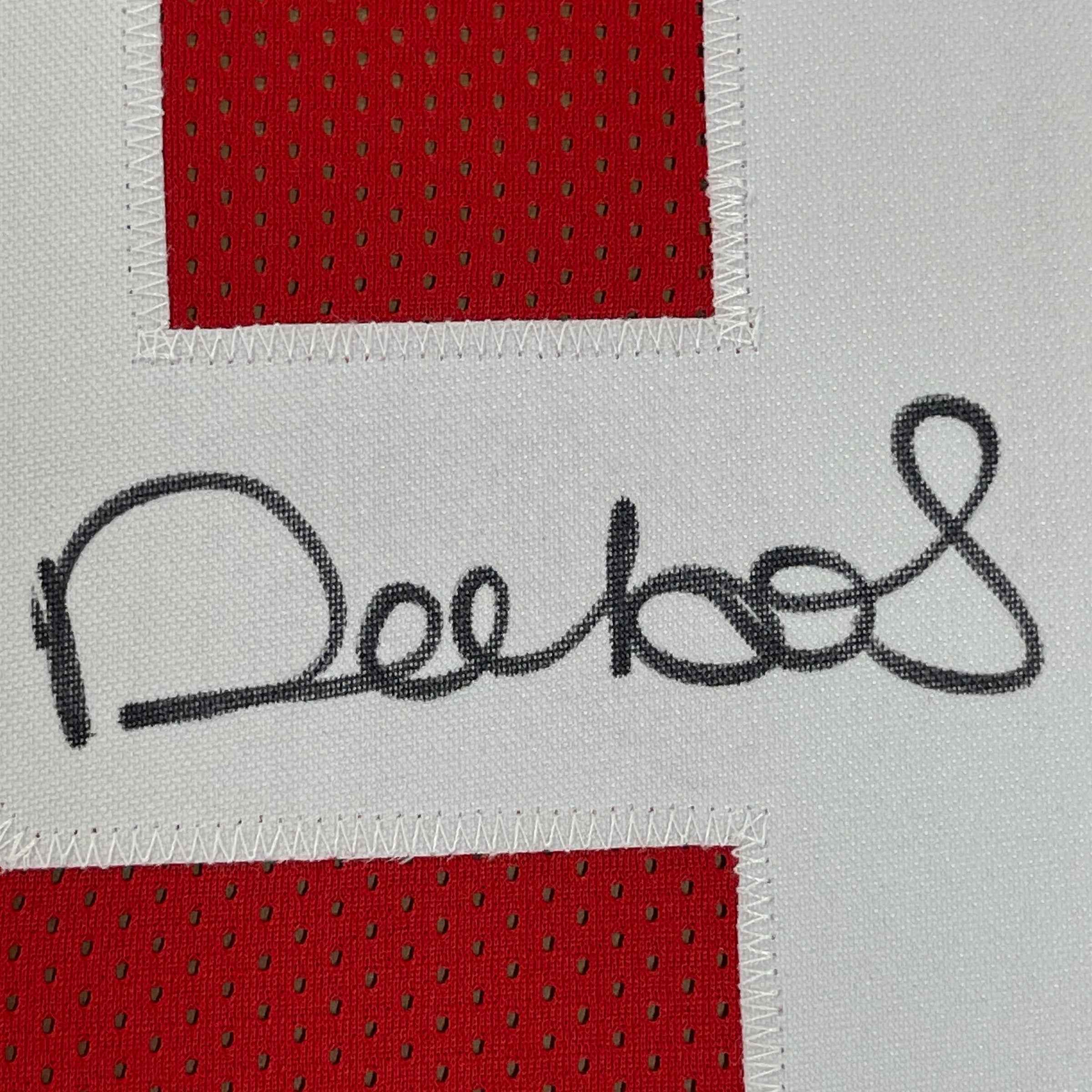Framed Autographed/Signed Deebo Samuel 35x39 San Francisco Red Football Jersey JSA COA