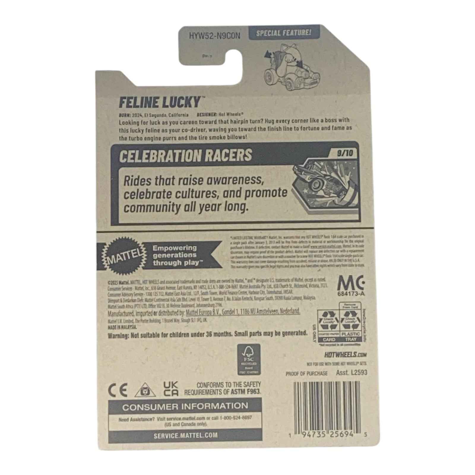 Hot Wheels Feline Lucky | Celebration Racers Series 9/10