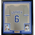 Framed Autographed/Signed Steve Garvey 35x39 Los Angeles LA Grey Baseball Jersey Beckett BAS COA