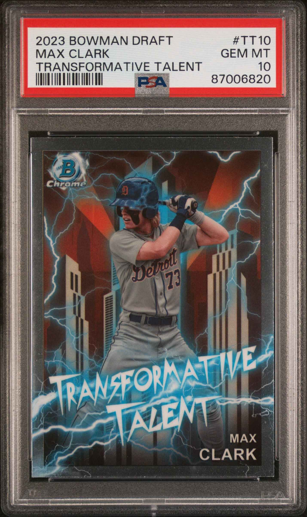 Graded 2023 Topps Bowman Draft Max Clark #TT10 Transformative Talent Rookie RC Baseball Card PSA 10 Gem Mint