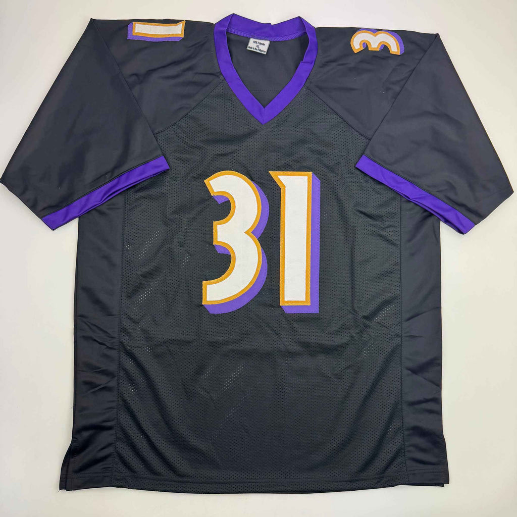 Autographed/Signed Jamal Lewis Baltimore Black Football Jersey Beckett BAS COA