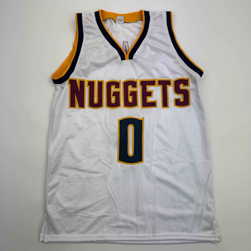 Autographed/Signed Christian Braun Denver White Basketball Jersey Beckett BAS COA