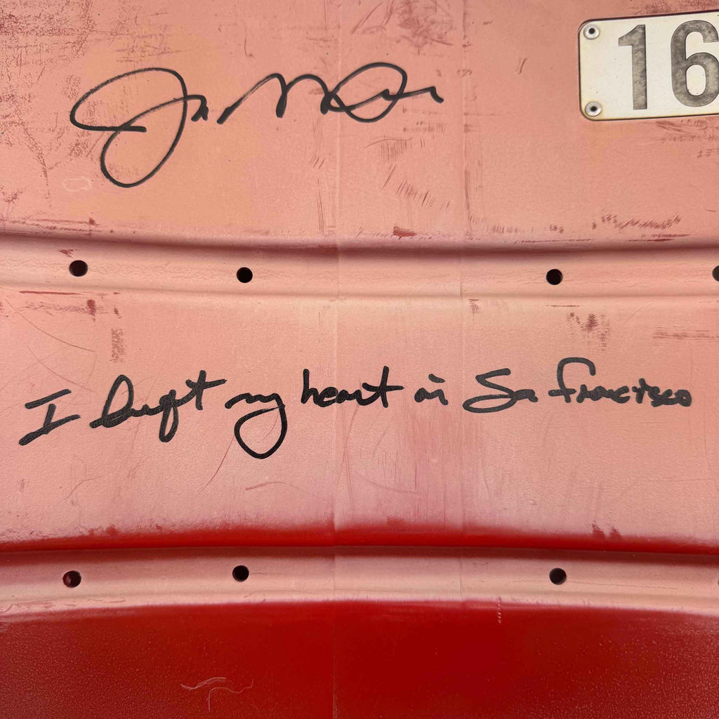 Autographed/Signed Joe Montana RARE Candlestick Park Seatback "I Left My Heart In San Francisco" Fanatics COA